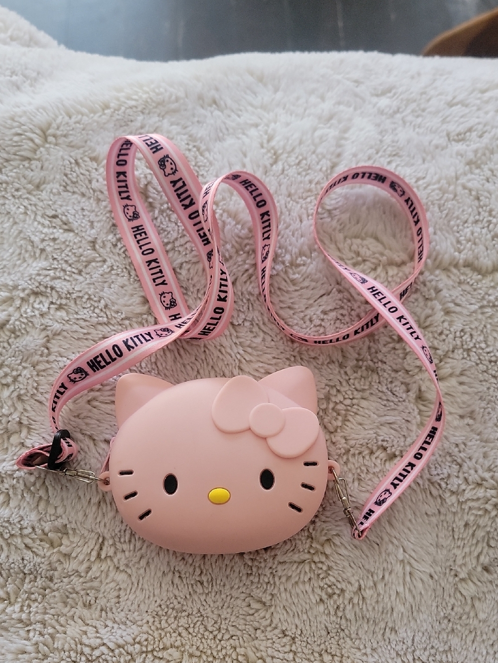 Hello Kitty Light Pink Silicone Kids Crossbody Bag with Branded Lanyard